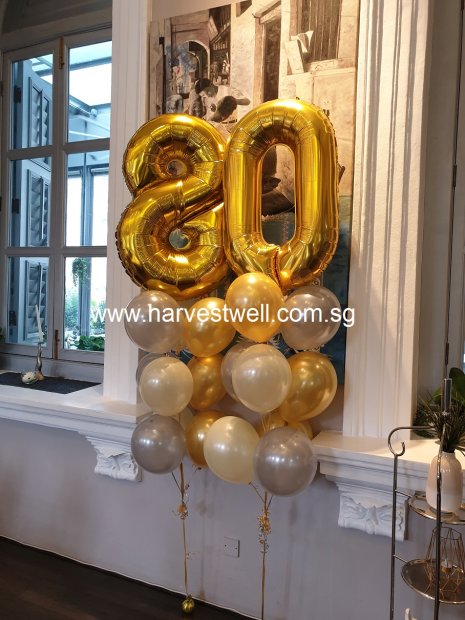 Megaloon Number Helium Balloon Column Singapore