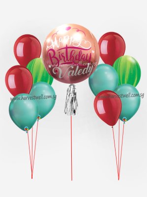 Personalize ORBZ Ombre Orange Red Balloon Bundle Set Singapore