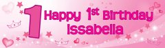 Happy 1st Birthday Princess Customized Bannner