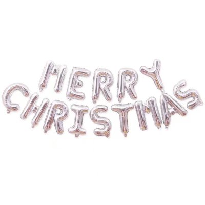 Merry Christmas Silver Mini Letter Balloon Set Singapore