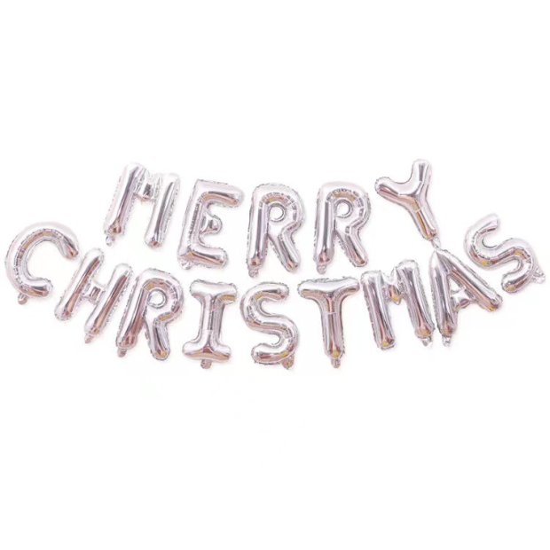 Merry Christmas Silver Mini Letter Balloon Set Singapore