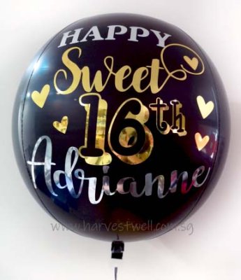Sweet 16 Birthday Celebration ORBZ Balloon Singapore