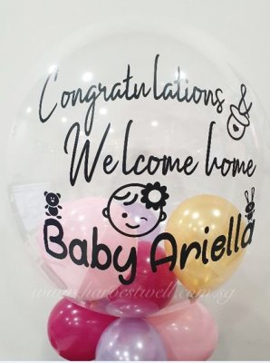 Customised Baby Welcome Home Bubble Balloon Singapore