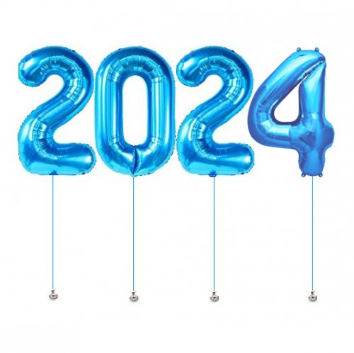 New Year 2024 Megaloon Blue Foil Balloon
