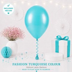 Turquoise Colour Helium Latex Balloon