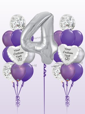 Personalised Purple Kiss Megaloon Balloon Bundle Set Singapore
