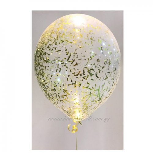 Gold Glitter Helium Latex Balloon