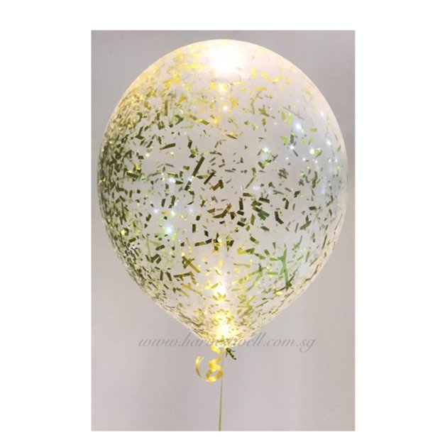 Gold Glitter Helium Latex Balloon Singapore