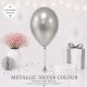 Metallic Silver Colour Helium Latex Balloon