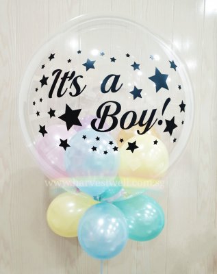 Customised It's A Boy Bubble Balloon Singapore