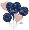 Love Navy Wedding Balloon Bouquet