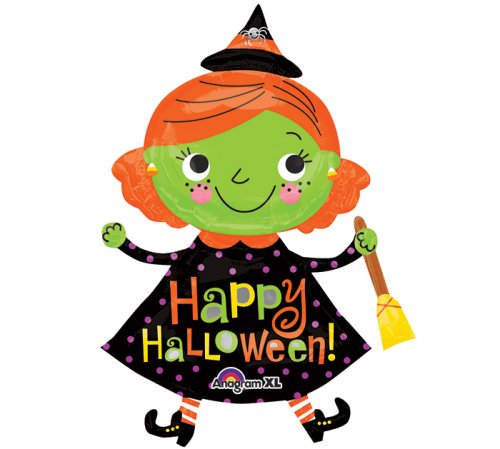 Happy Halloween Witch Super Shape Mylar Balloon