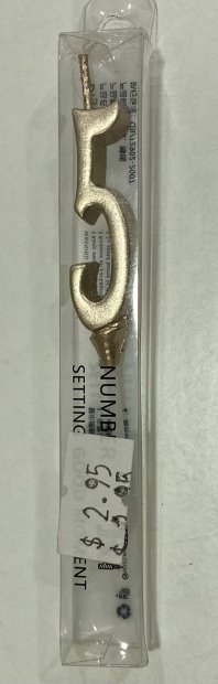 Rose Gold Number 5 Thin Birthday Candle Singapore