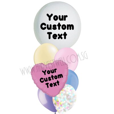 Personalised Pastel Theme Balloon Bouquet Singapore