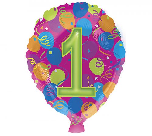Happy Birthday Number 1 Mylar Balloon
