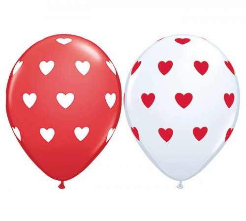 Hearts Around Helium Latex Balloon