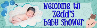 Baby Boy Shower (Photo) Customized Banner Singapore