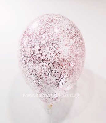 Rose Gold Glitter Helium Latex Balloon Singapore
