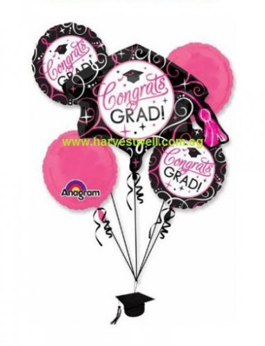 Congrats GRAD Pink Balloon Package