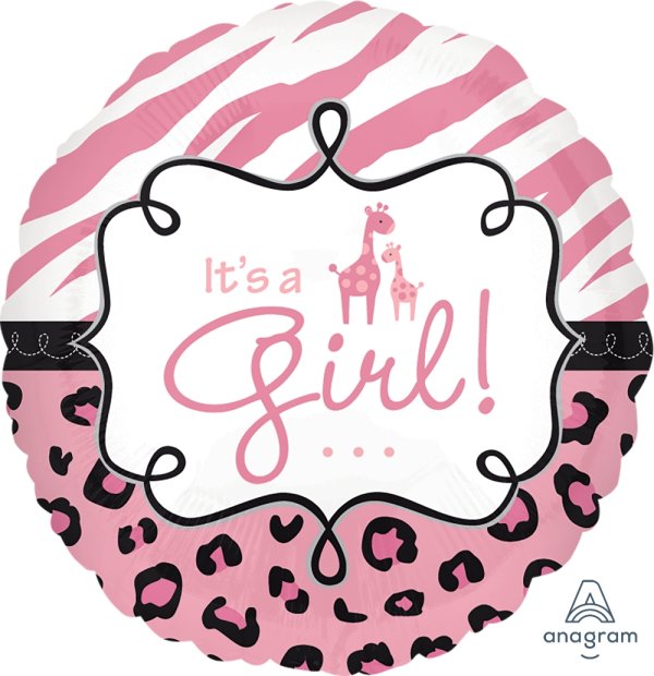 It's A Girl Giraffe Mylar Balloon Singapore