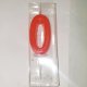 Red Number 0 Birthday Candle