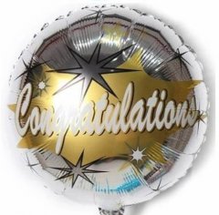 Congratulation Silver Star Mylar Balloon