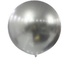 Chrome Silver Jumbo Round Shape Helium Latex Balloon
