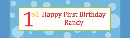 Birthday Boy Polka Dots Customized Banner