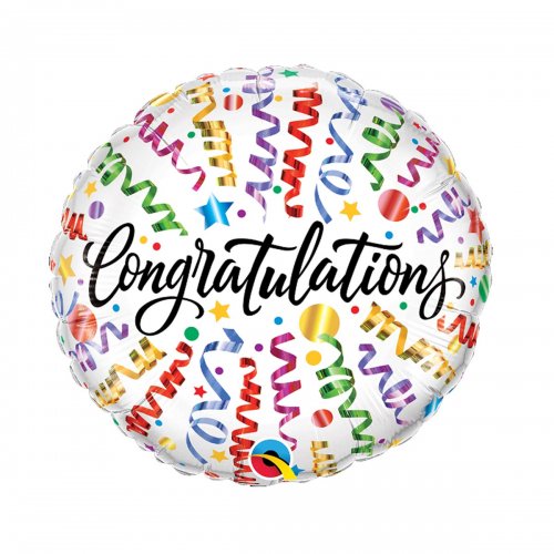 Congratulations Streamers Mylar Balloon