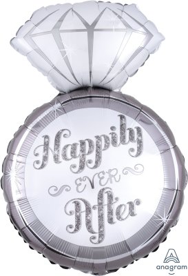 Happily Ever After Ring Super Shape Mylar Balloon Singapore