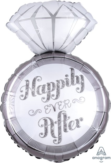 Happily Ever After Ring Super Shape Mylar Balloon Singapore