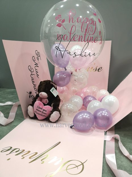Customize Surprise Balloon Gift Box with Bubble Balloon Singapore