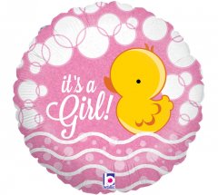 It's A Girl Duck Mylar Balloon