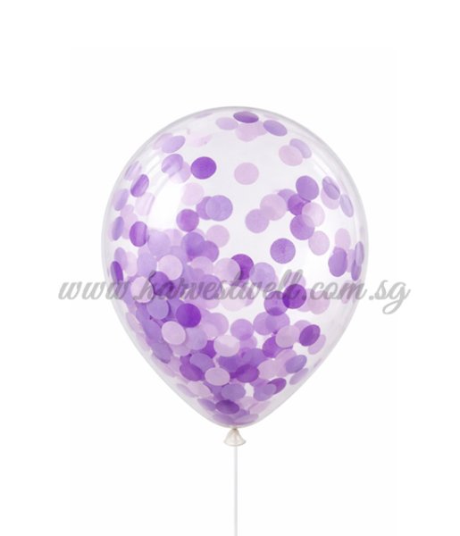Confetti Purple Helium Latex Balloon Singapore