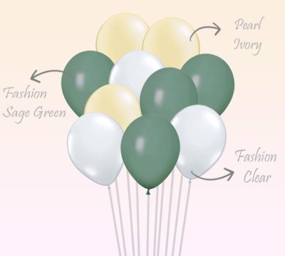 Sage Green Theme Helium Balloon Bundle Singapore