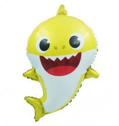 Baby Shark Yellow JR Shape Mylar Balloon