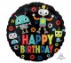 Birthday Robots Fun Mylar Balloon