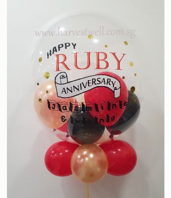 Customised Ruby Jubilee Celebration Bubble Balloon Singapore