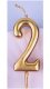 Rose Gold Number 2 Birthday Candle