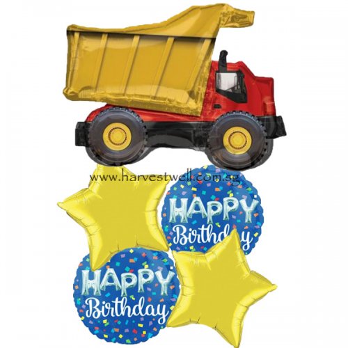 Dump Truck Birthday Balloon Bouquet