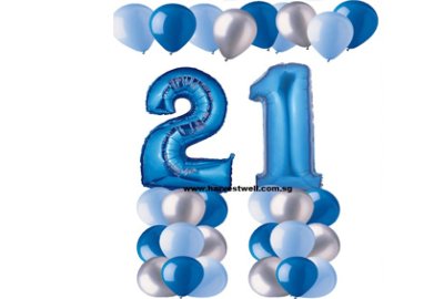 21st Blue Birthday Balloon Value Package Singapore