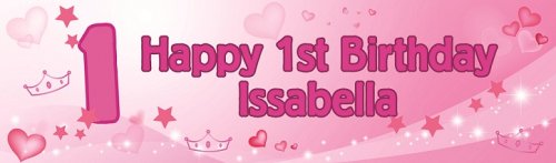 Happy 1st Birthday Princess Customized Bannner