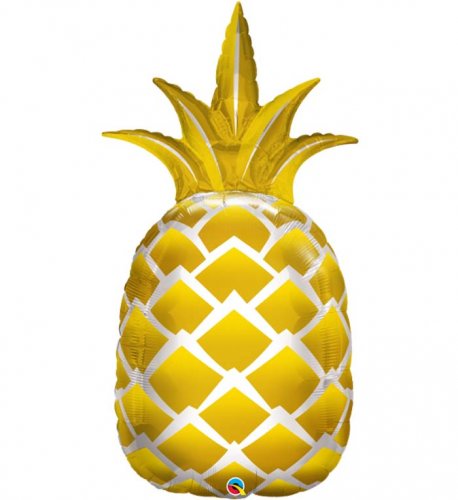 Tropical Gold Pineapple Super Shape Mylar Balloon