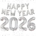 HAPPY NEW YEAR 2026 Silver Mini Letter Balloon Set Singapore