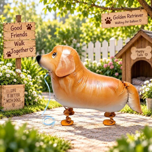 Golden Retriever Walking Pet Balloon Singapore