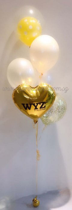 Customize Gold Birthday Balloon Bouquet