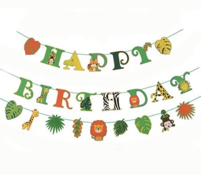 Animal Safari Zoo Jungle Happy Birthday Jointed Banner Singapore