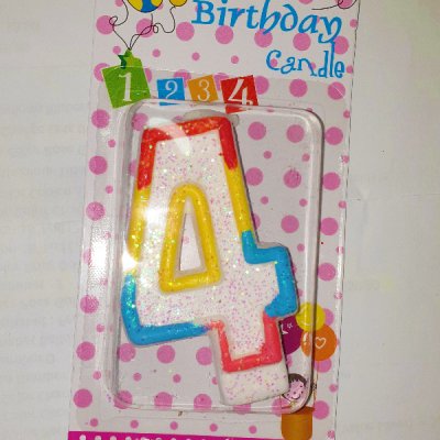 Number 4 Primary Colour Numeral Candle Singapore