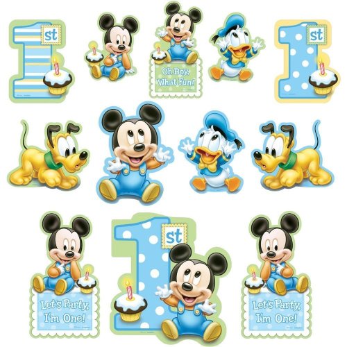 Mickey Mouse 1st Birthday Decoration Cutouts