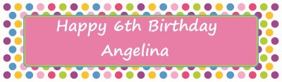 Bright Polka Dots Pink Customized Banner Singapore